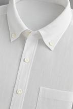 Men's Premium Line White Cotton Linen Shirt Full Sleeves (Pack Of 4)