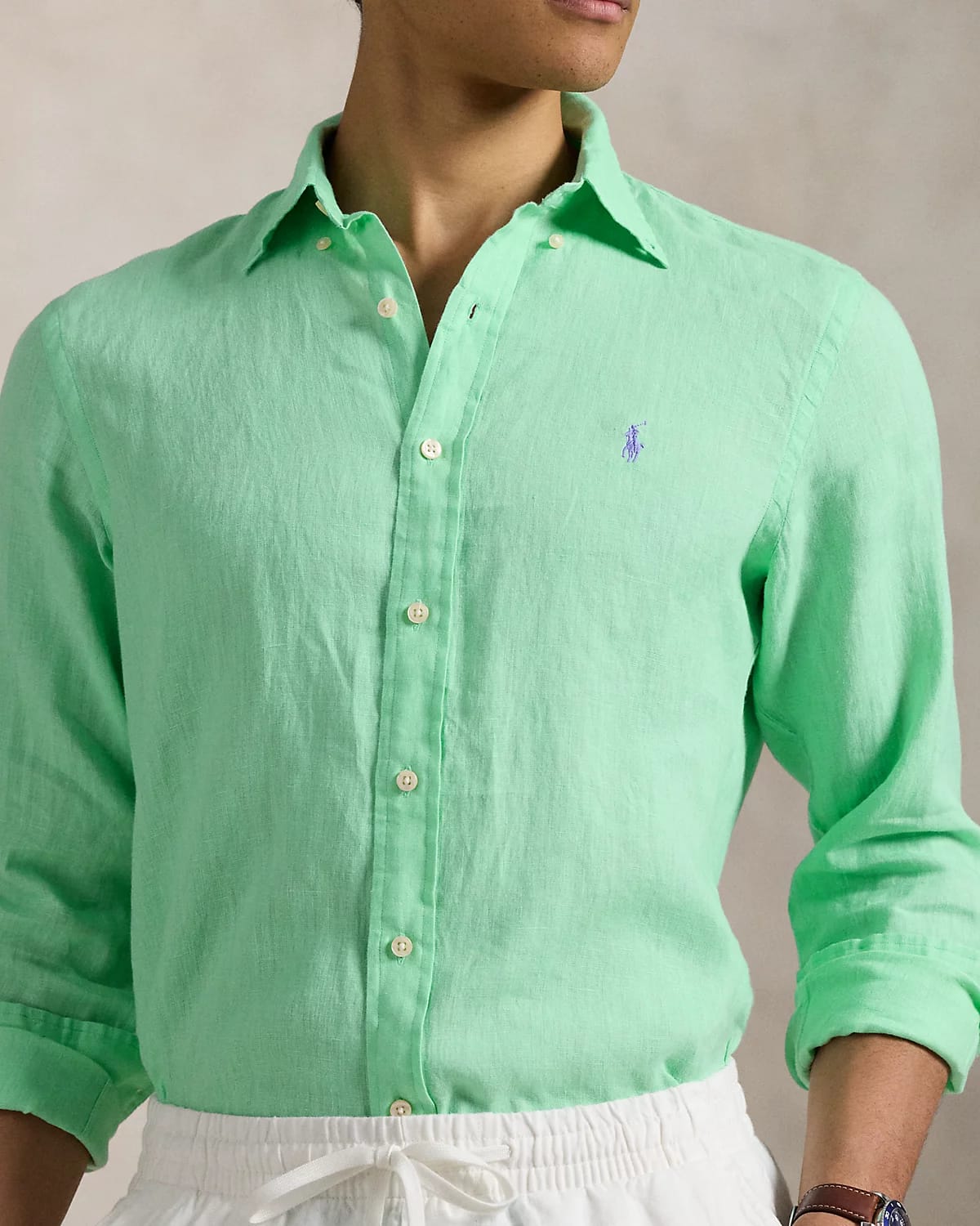 RL Sea Green Linen Shirt