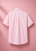 L Men Pink Regular Fit Gingham Poplin Shirt